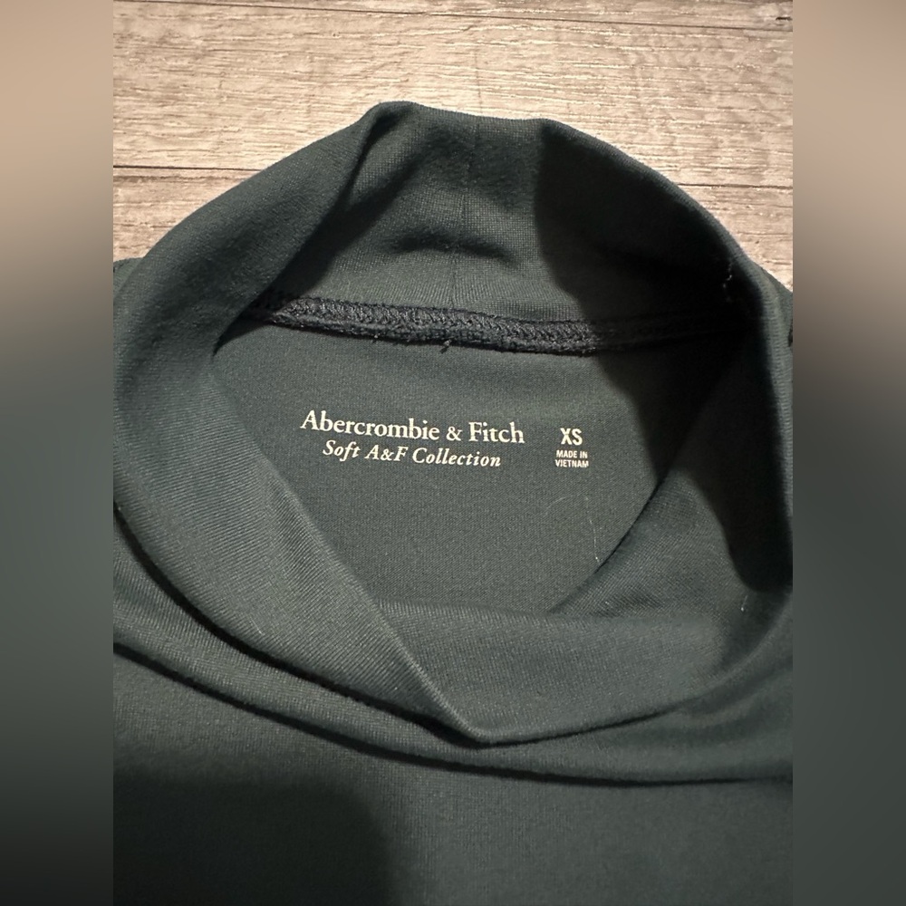 Abercrombie & Fitch Soft Matte Seamless Long-Sleeve Mockneck‎ Bodysuit Green XS - Picture 7 of 10